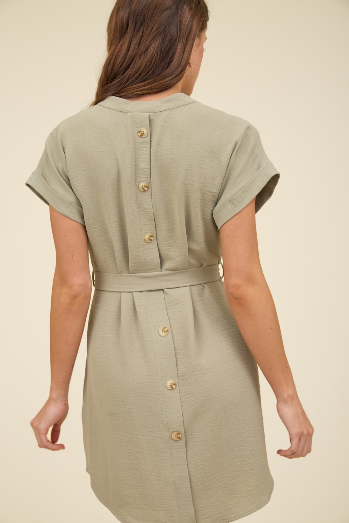 Blu Pepper BACK IT UP Dress - Light Olive