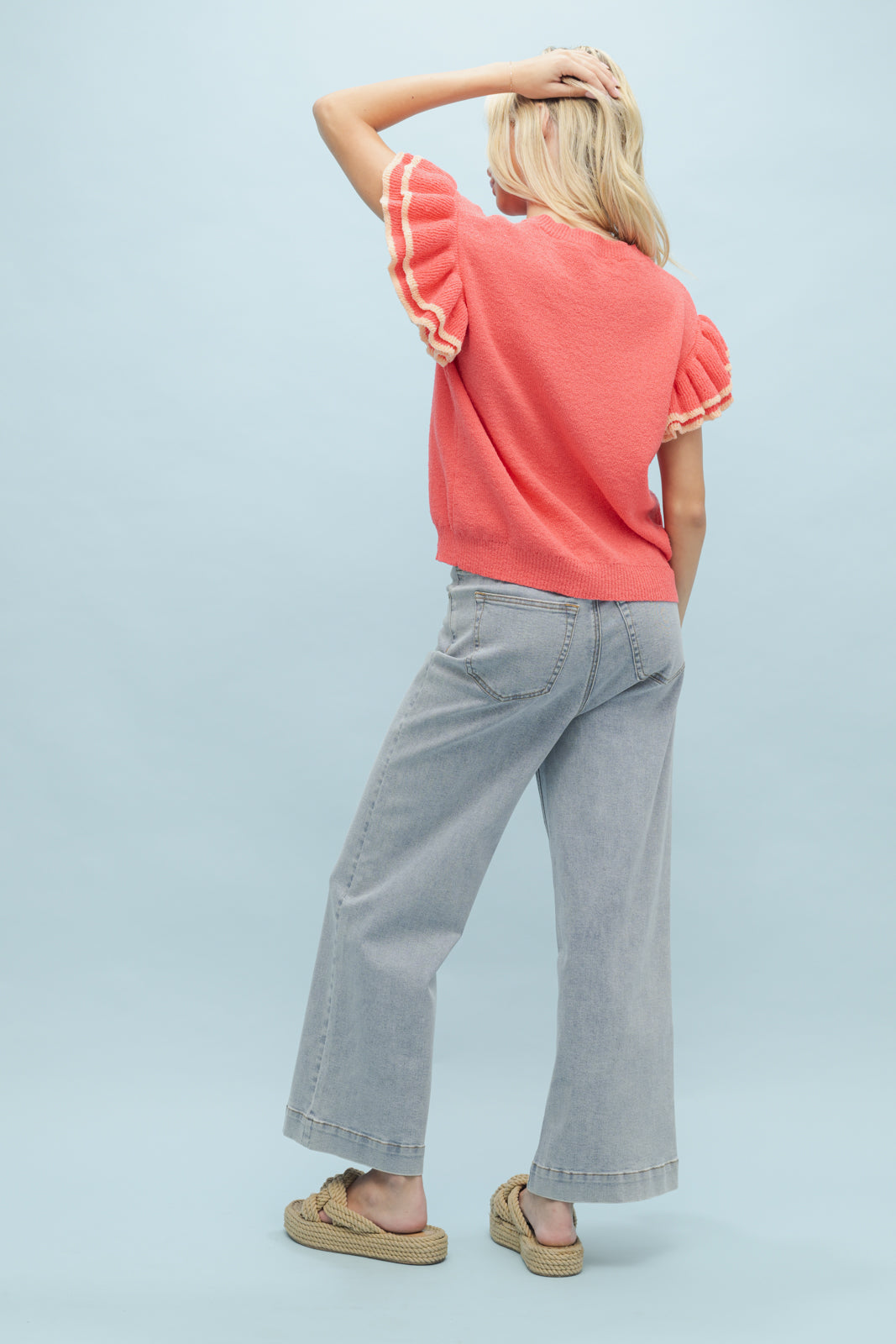 Wishlist DOUBLE LAYERED RUFFLE SWEATER TOP