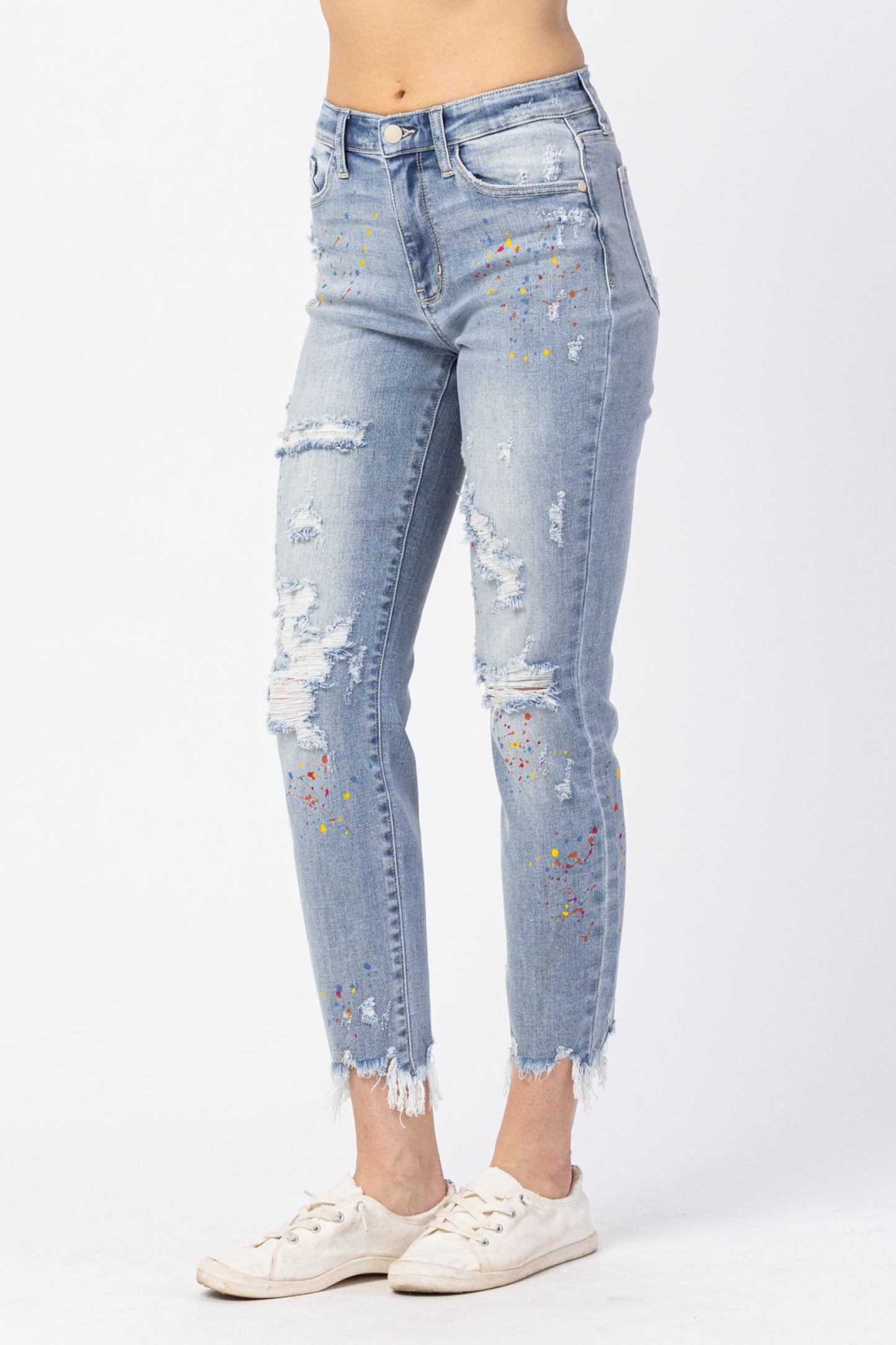 Judy Blue® High Waisted Paint Splatter Boy Friend Jean