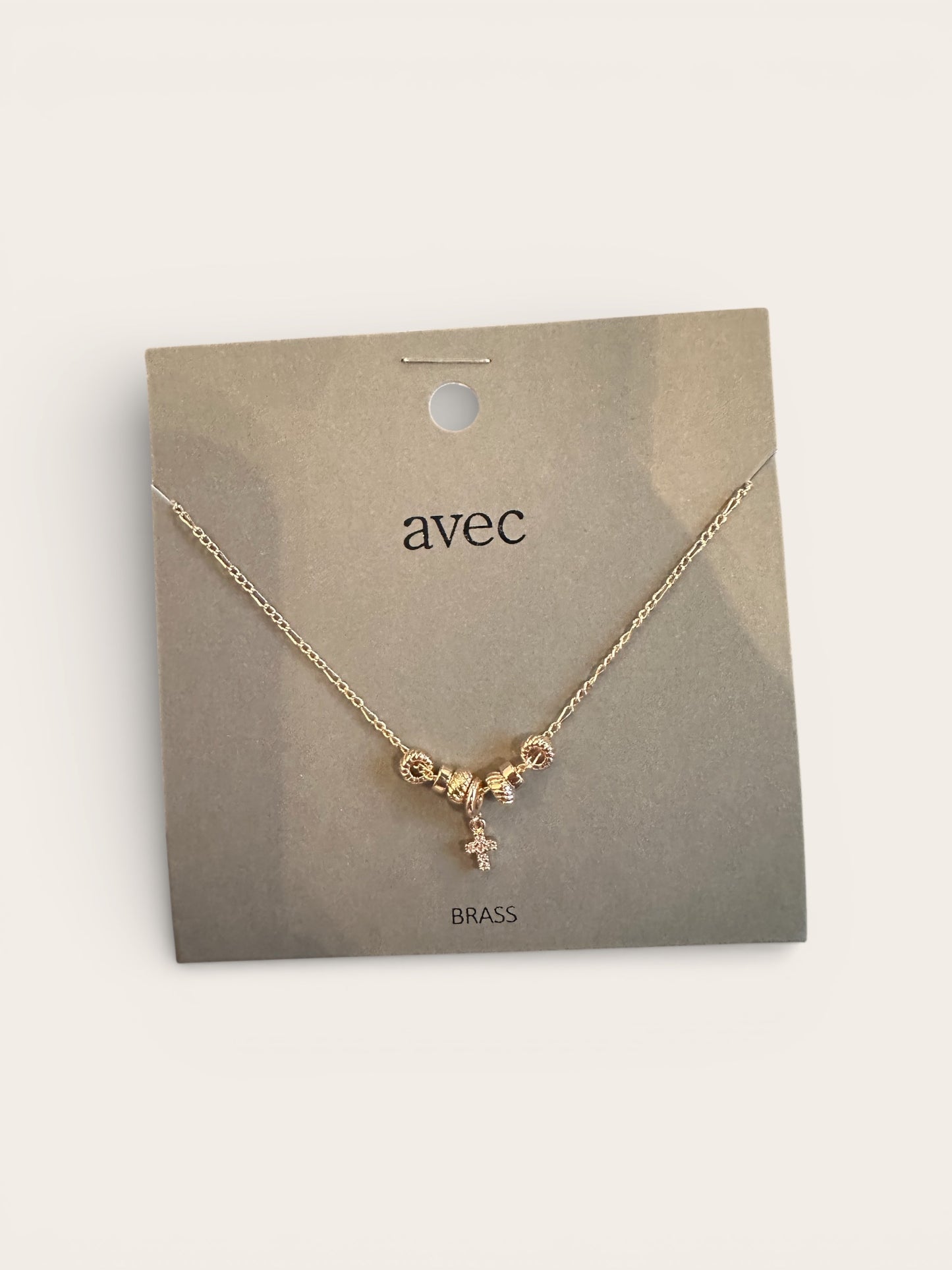 Bayonne Rondelle & Cross Necklace