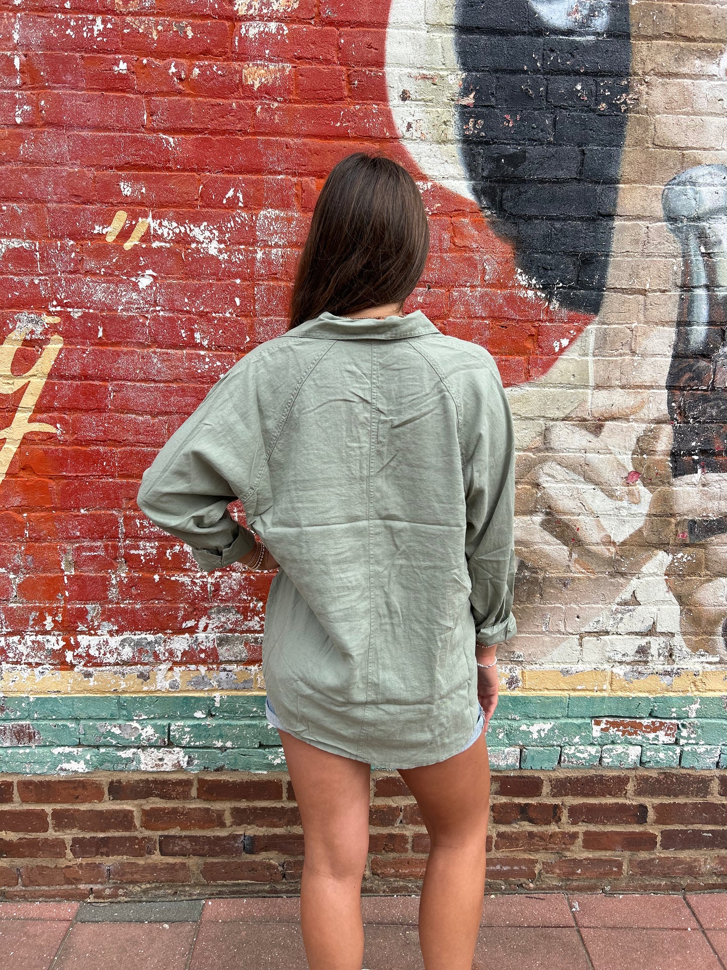The Perfect Linen Top-Avocado
