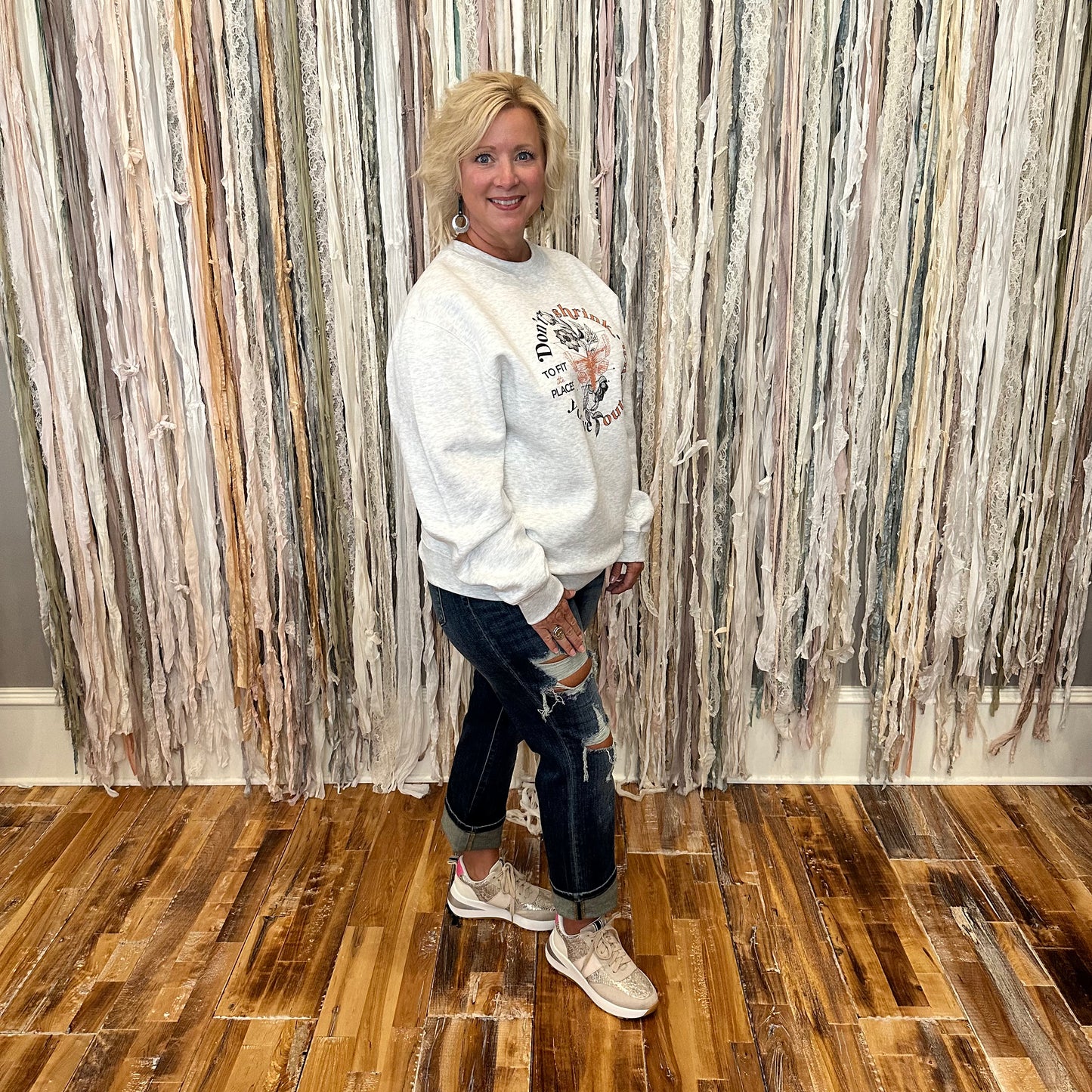 Southern Bliss® Don't Shrink Sweatshirt- Heathered Oatmeal