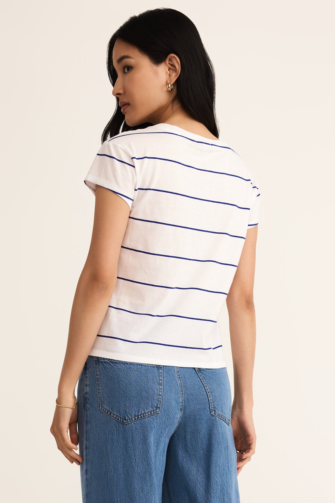 Z supply Striped Modern V-Neck- Oceanside