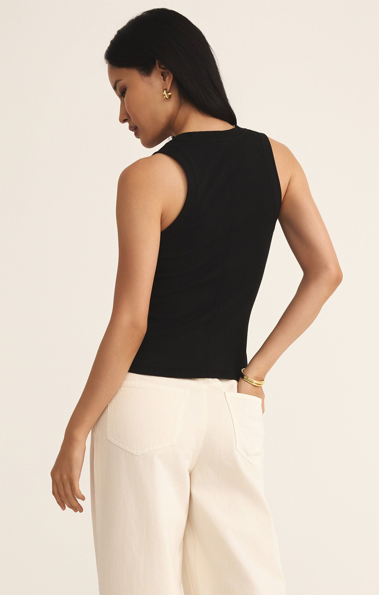 SIRENA Ribbed Tank - Black