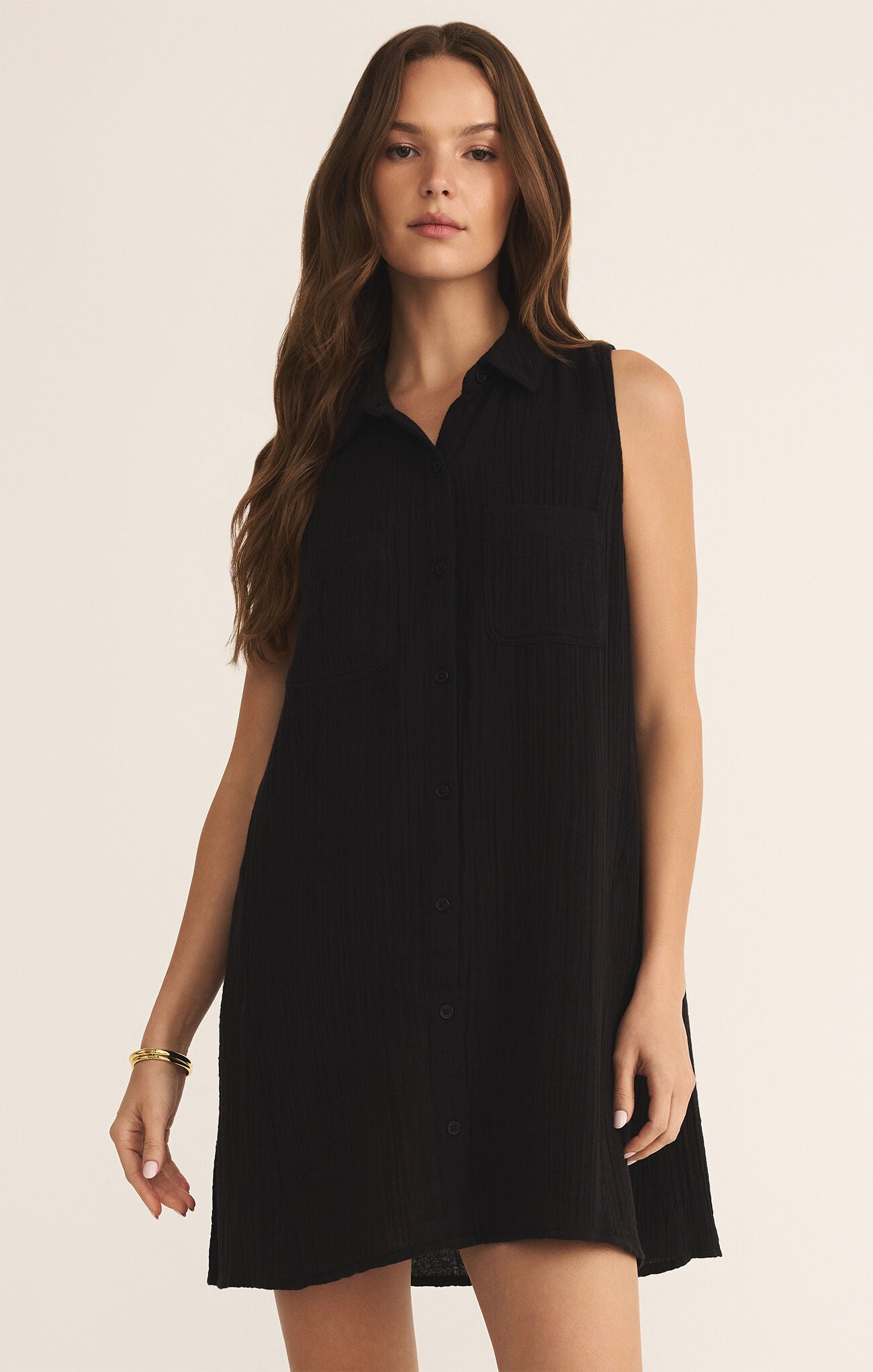 Z Supply New Light Mini Dress- black