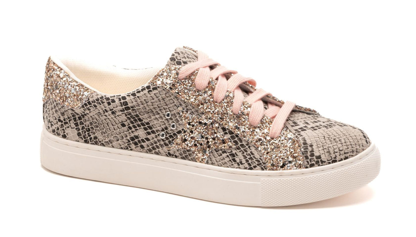 Corkys Supernova Python Sneakers- Gold/Pink