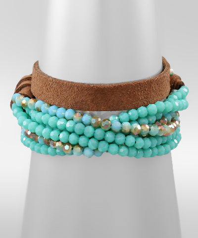 Beaded and Suede Wrap