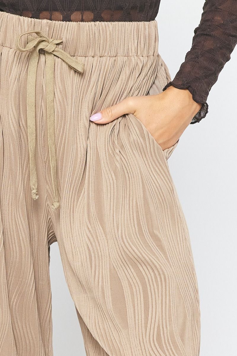 Viola High Waisted Textured Wide Leg