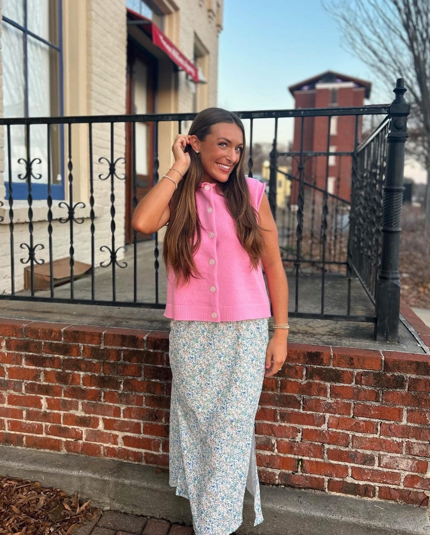 FULL BLOOM Floral Midi Skirt