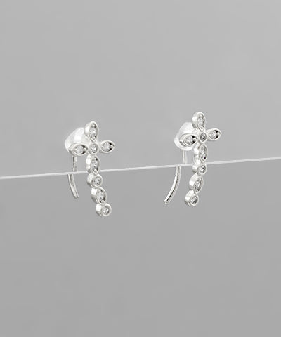 Marquise Cross Crawler Earrings