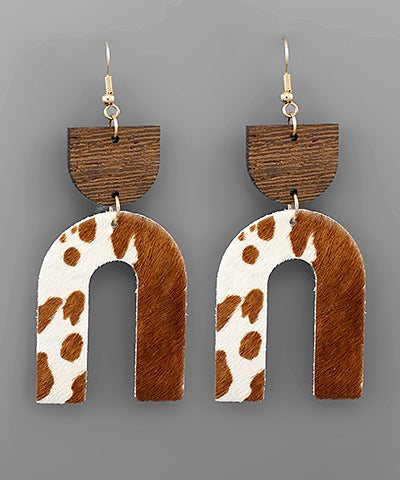 Cowhide Arch Earring