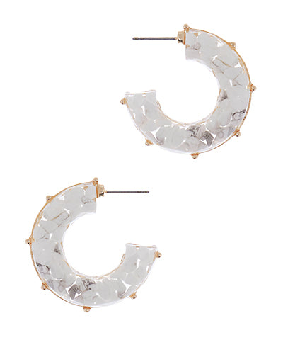 Poshture Finds Resin Stone Open Hoops