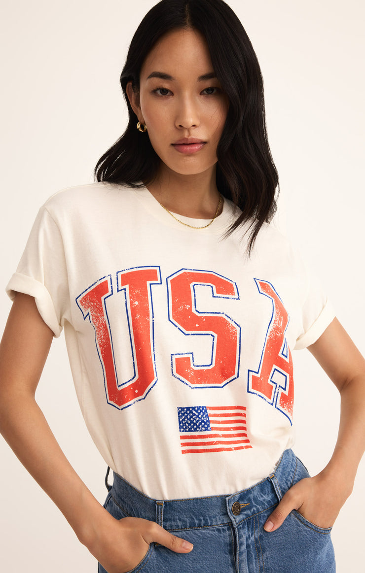 Z Supply FLAG BOYFRIEND TEE