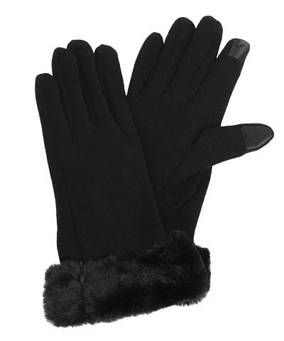 Faux Fur Accent Gloves