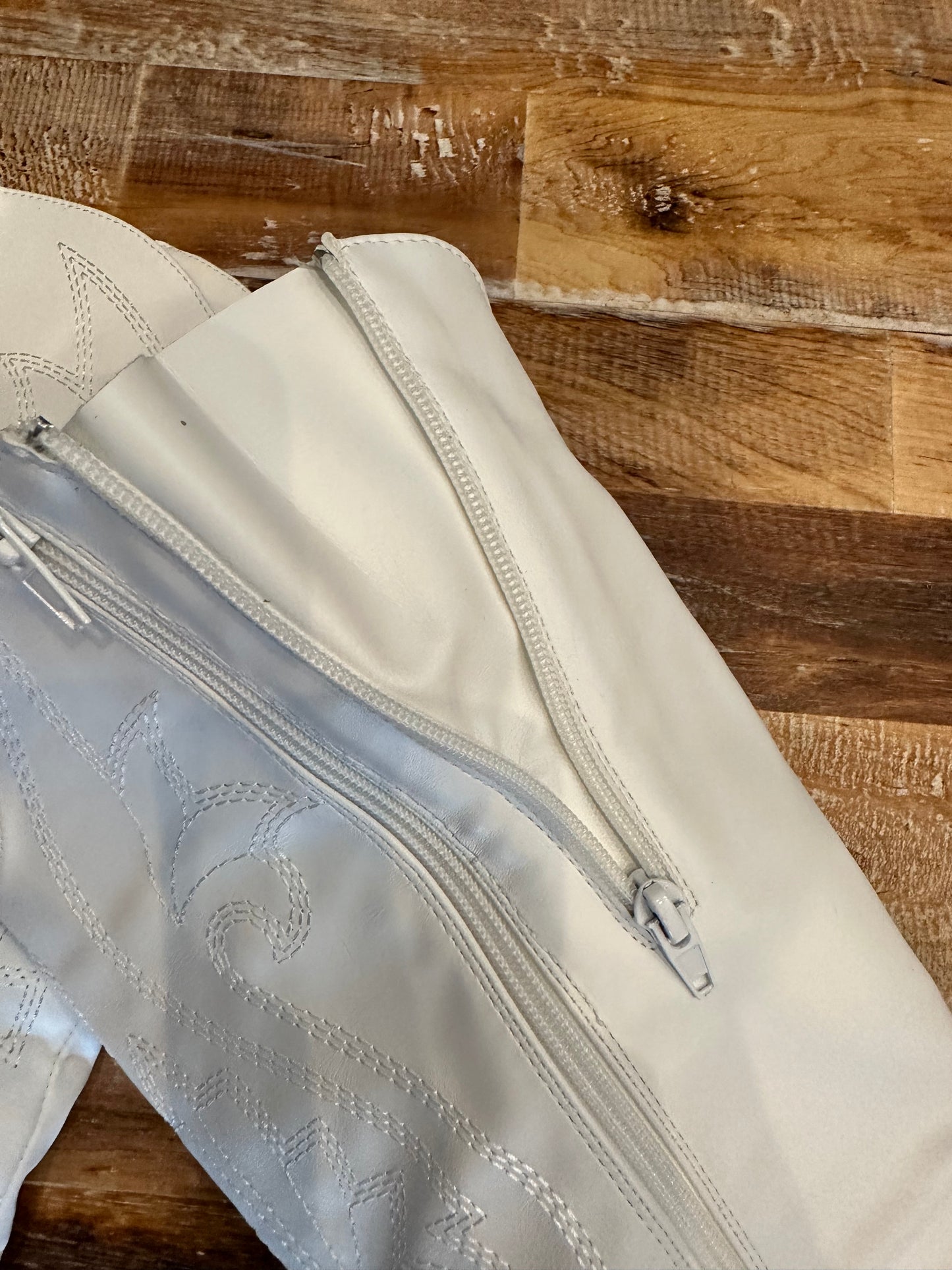 PierreDumas Ryder-2 White Cowboy Boot - Adjustable Calf