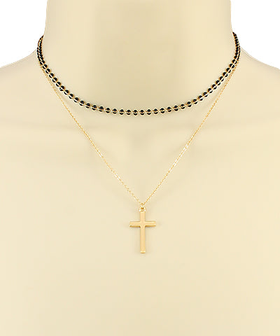 Layered Cross Necklace
