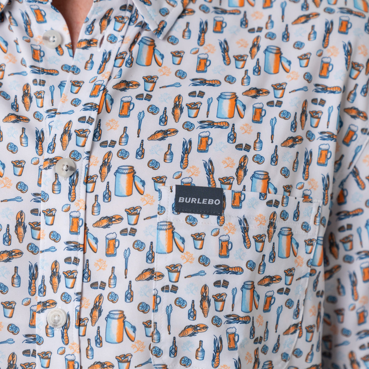 Burlebo Performance Button Up - Crawfish Boil