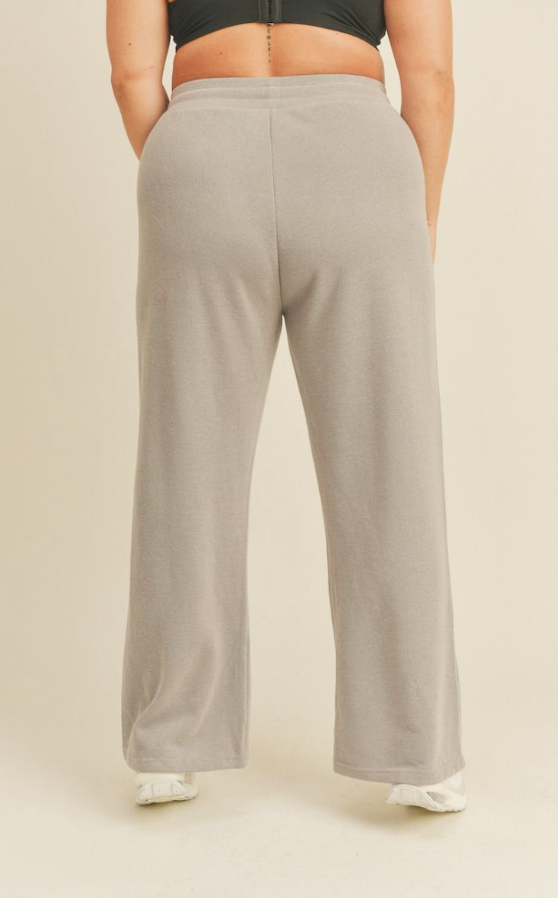 High Waisted Ribbed Wide Leg Lounge Pant