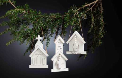White Church Ornaments