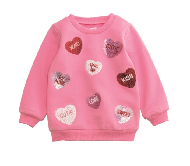 Youth Heart Sequin Sweatshirt