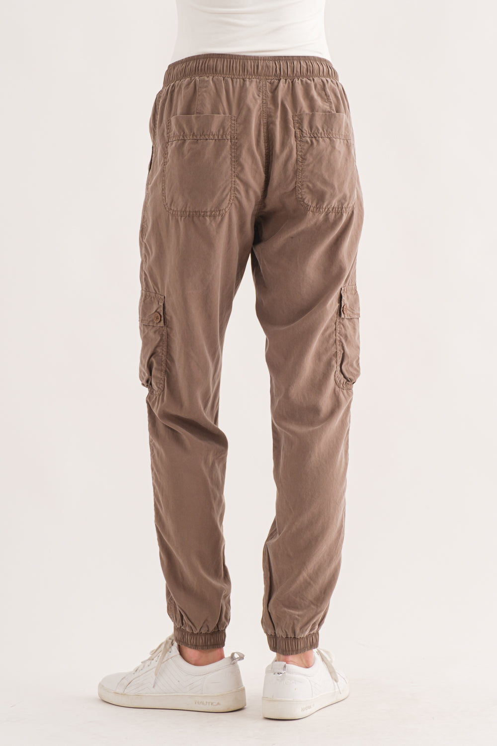 Wasabi+Mint® Tencel Elastic Waistband Cargo Pants