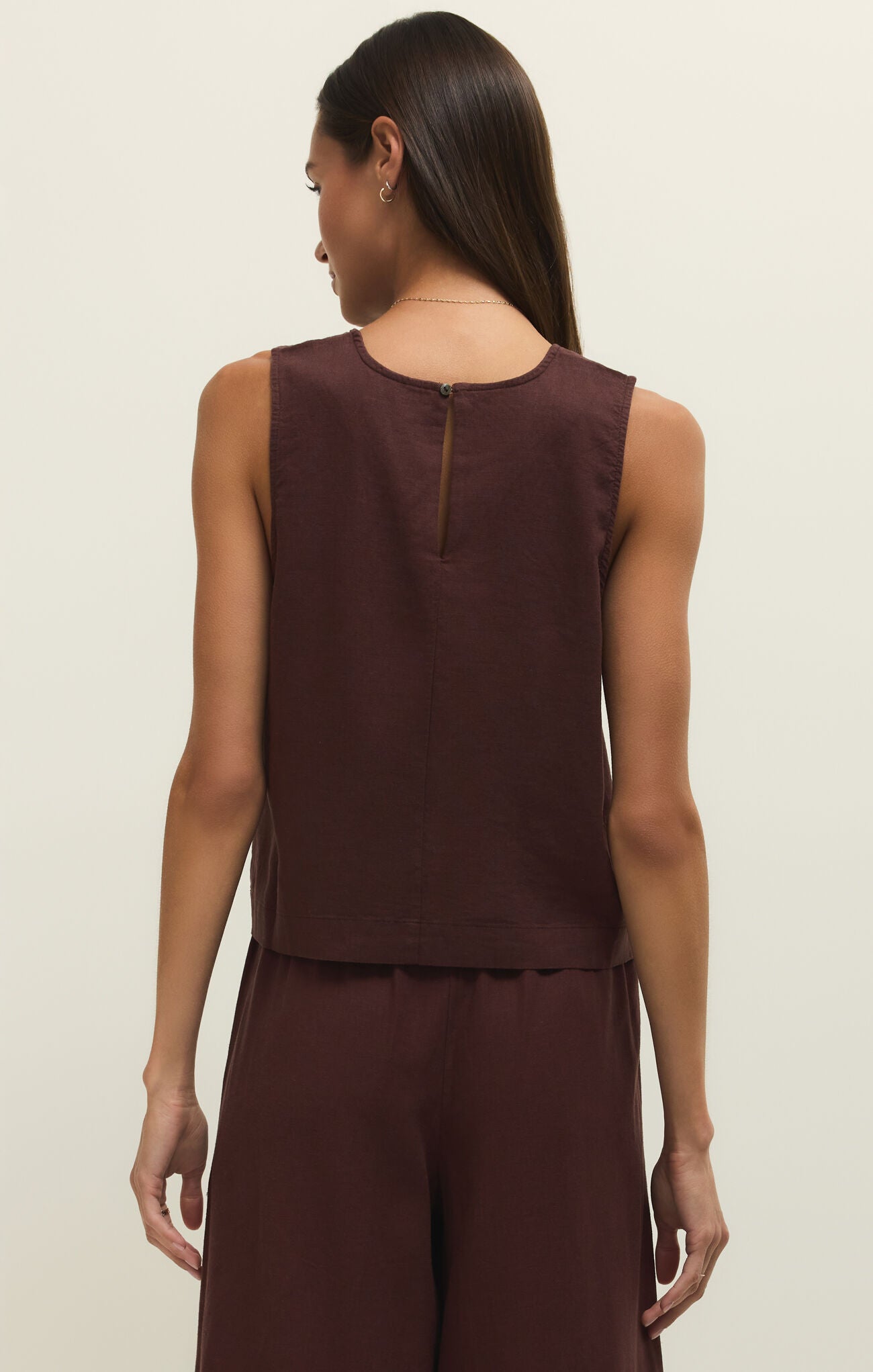 Sloane Linen Top Chocolate
