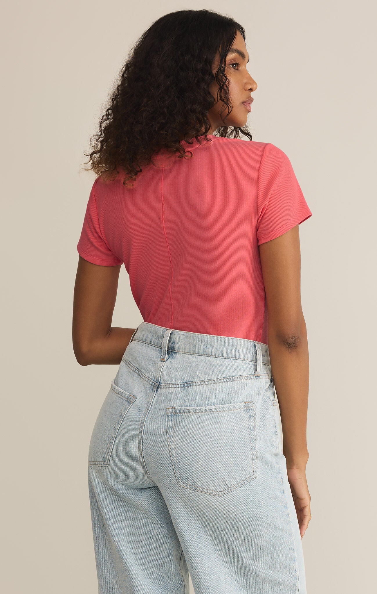 Z Supply Sirena Short Sleeve Tee-Pink