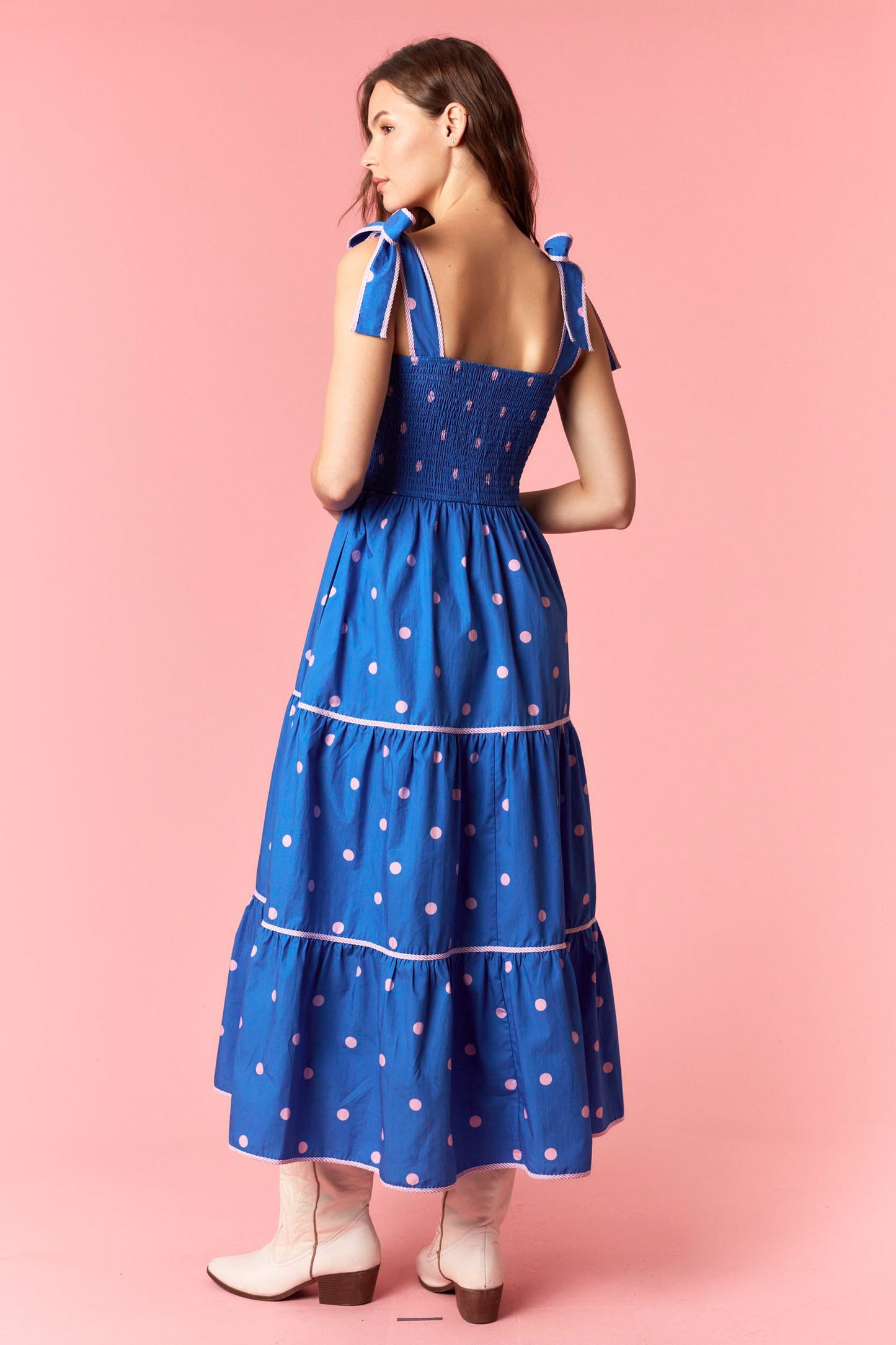 Whimsical Polka Dot Maxi Dress