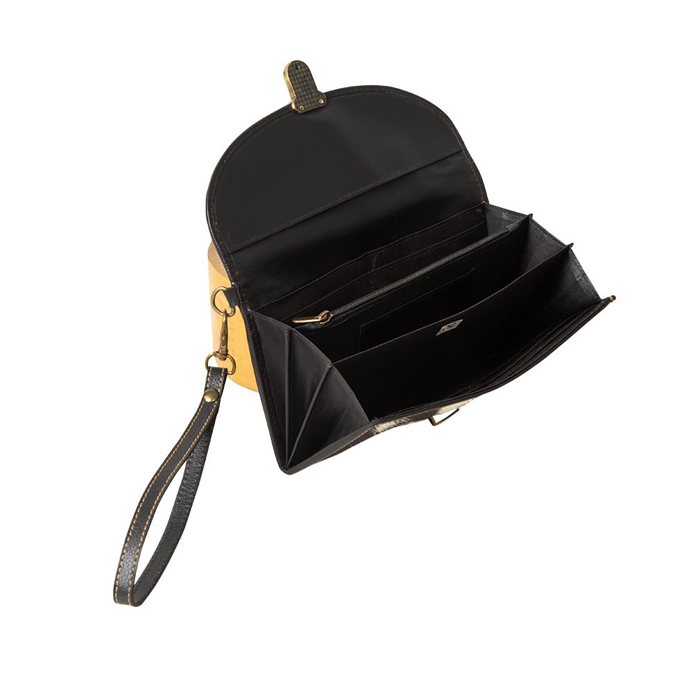 Myra- Estrella Wristlet Hairon Wallet- Black & White