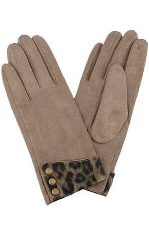 Smart touch leopard gloves
