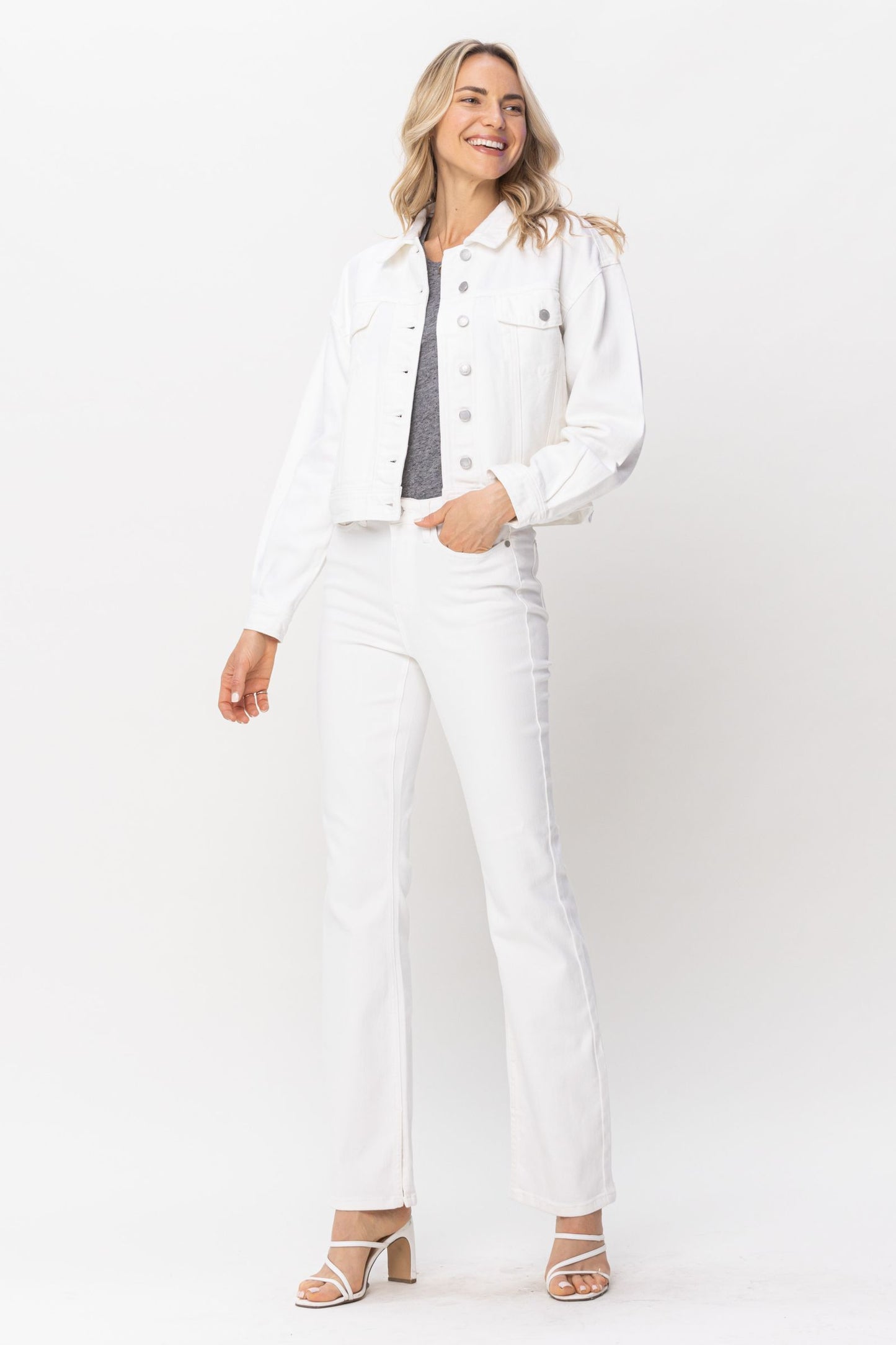 JUDY BLUE® White Jean Jacket