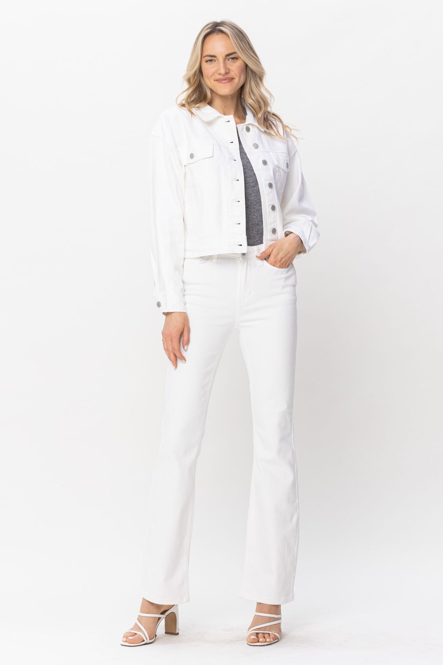 JUDY BLUE® White Jean Jacket