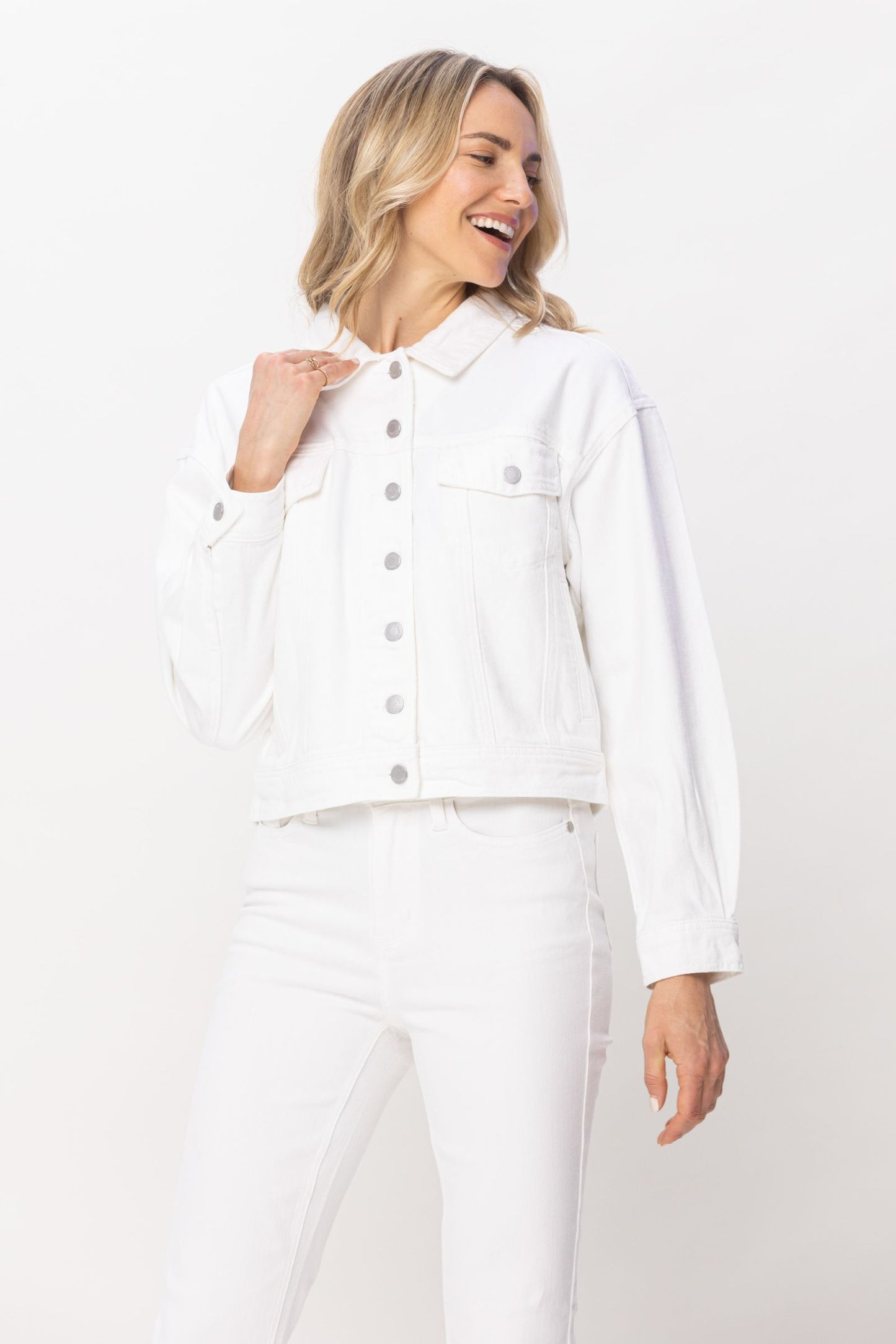 JUDY BLUE® White Jean Jacket