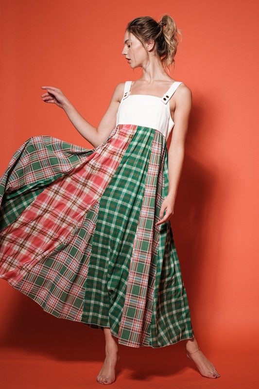 Multi Color Plaid Maxi Dress