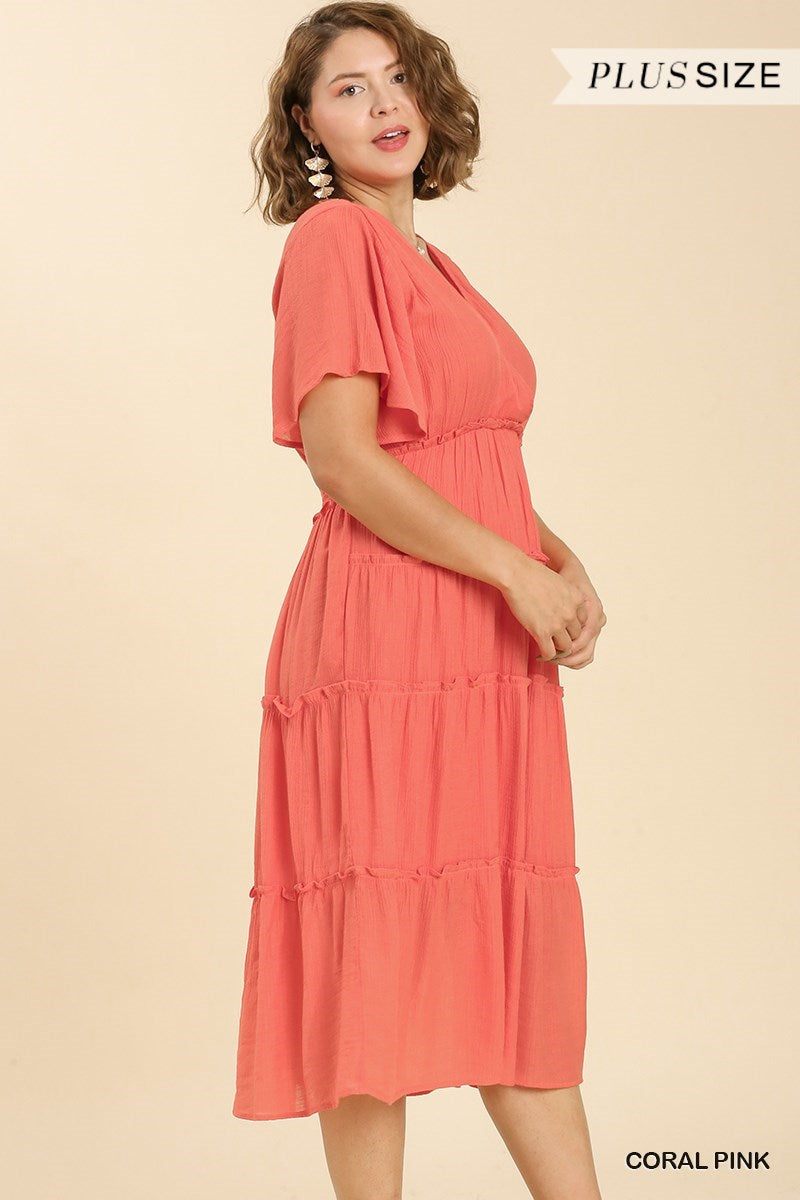 Smocked Tiered Maxi Dress (Plus)