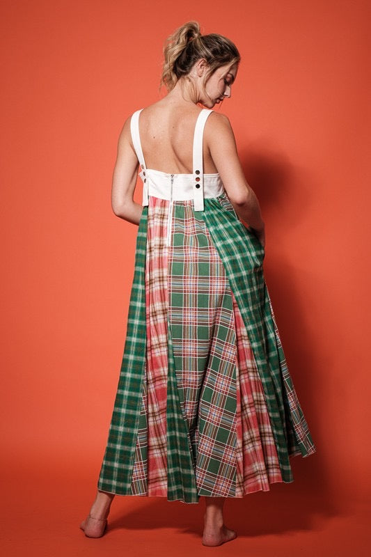 Multi Color Plaid Maxi Dress
