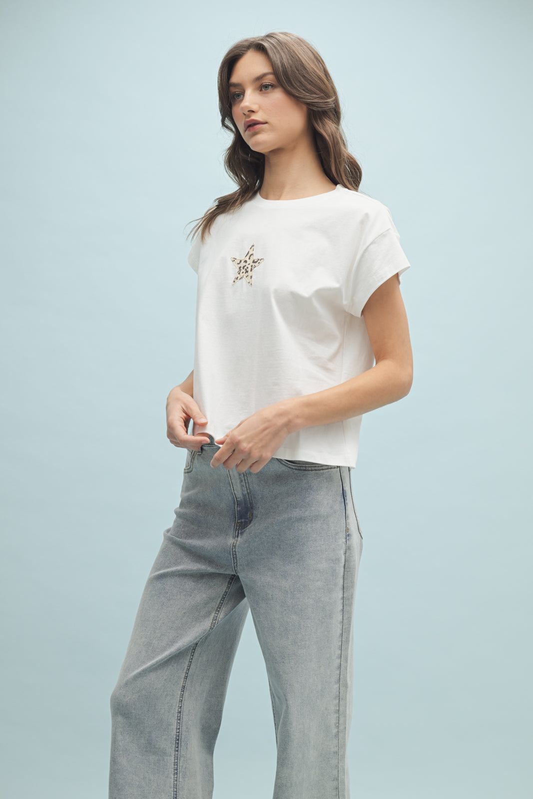 Wishlist Strut Leopard Star Graphic