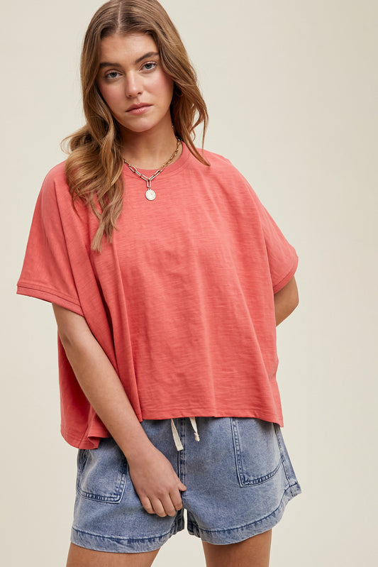 POPPIN Drop Shoulder Top