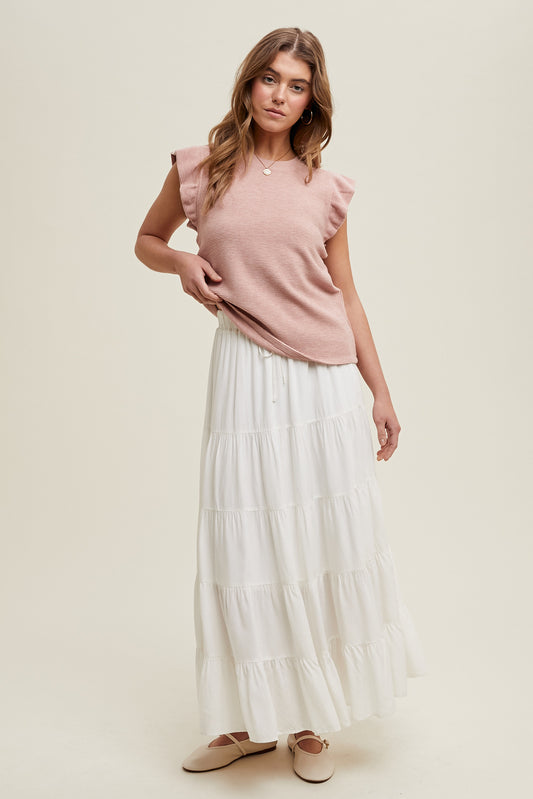 SWEET STUFF Ruffle Top - Rose
