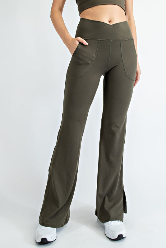 RAE MODE®  CROSSOVER WAIST FLARED LEGGINGS