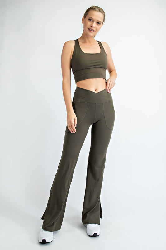 RAE MODE®  CROSSOVER WAIST FLARED LEGGINGS