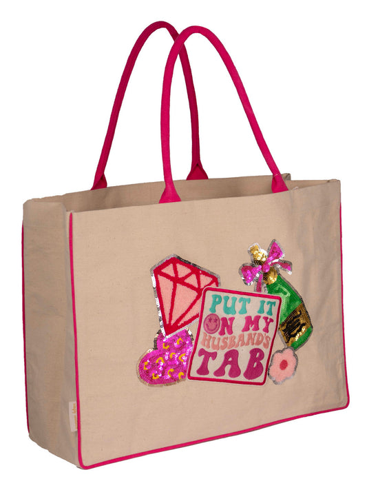 Simply Southern "Put It on My Husband's Tab"  Tote