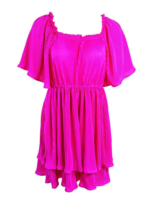 Simply Southern Pleated ruffle dress