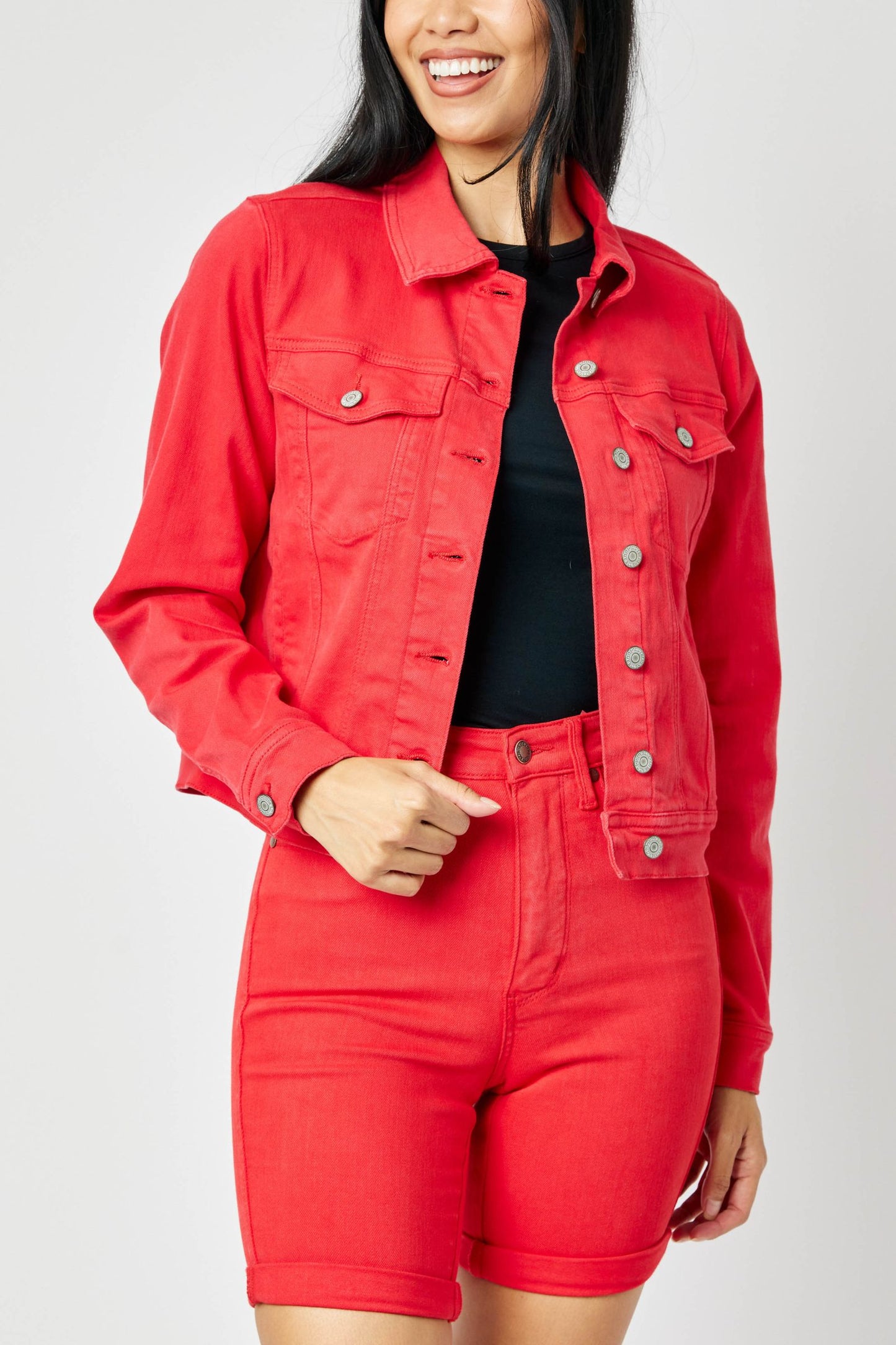 Judy Blue Red Denim Jacket
