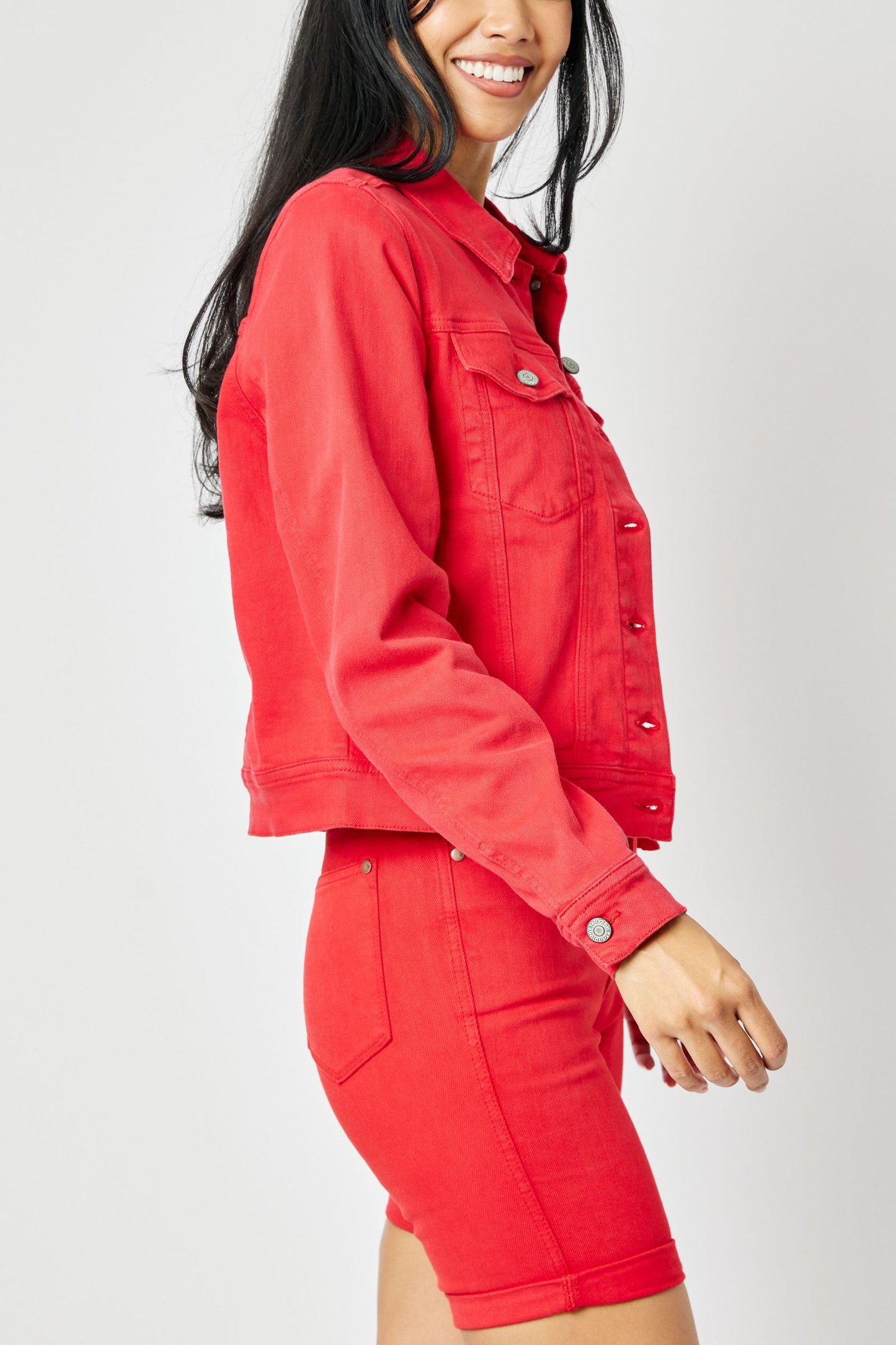 Judy Blue Red Denim Jacket