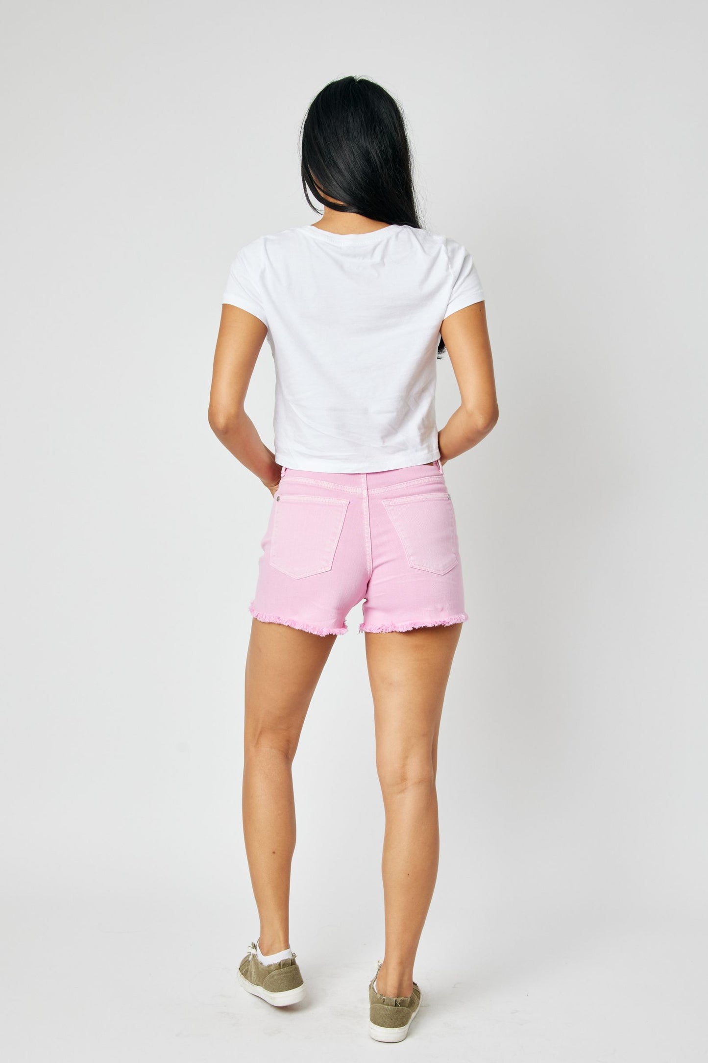 Judy Blue "Strawberry Kiss" Pink Shorts