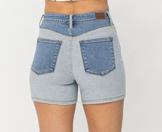 Judy Blue HR Color Block Shorts