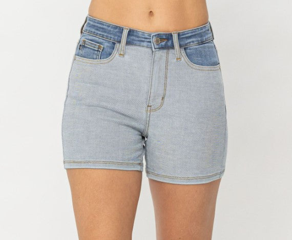 Judy Blue HR Color Block Shorts