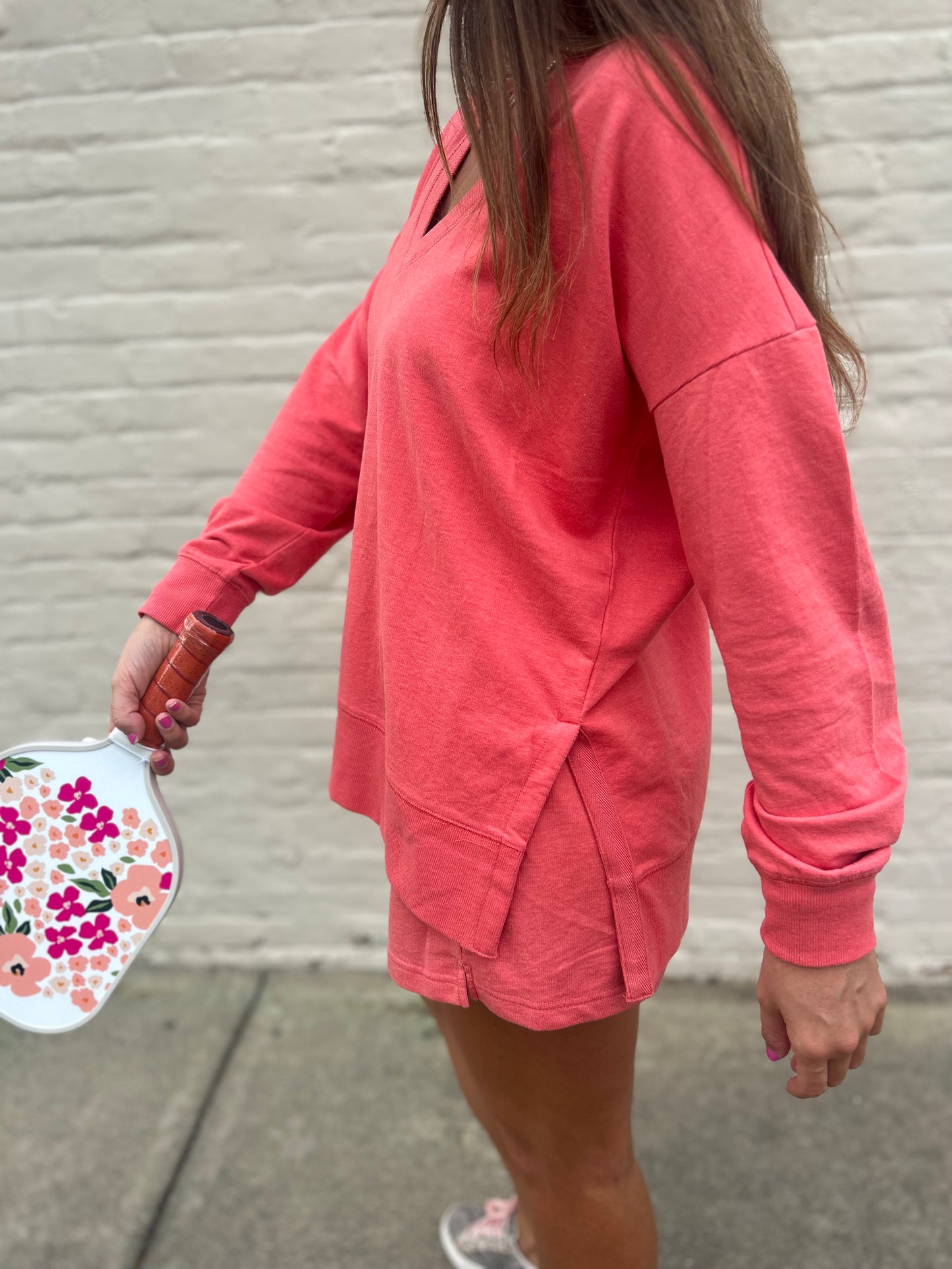 WEEKENDER V-Neck Top- Coral