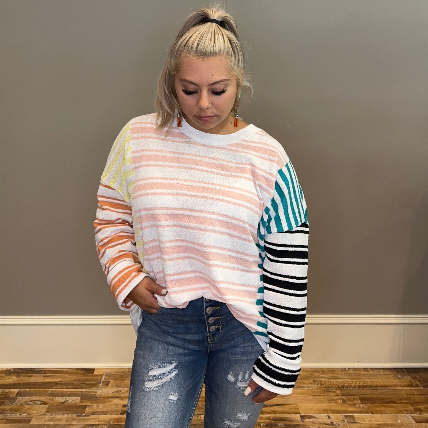 Pink Mix Light Knit Sweater